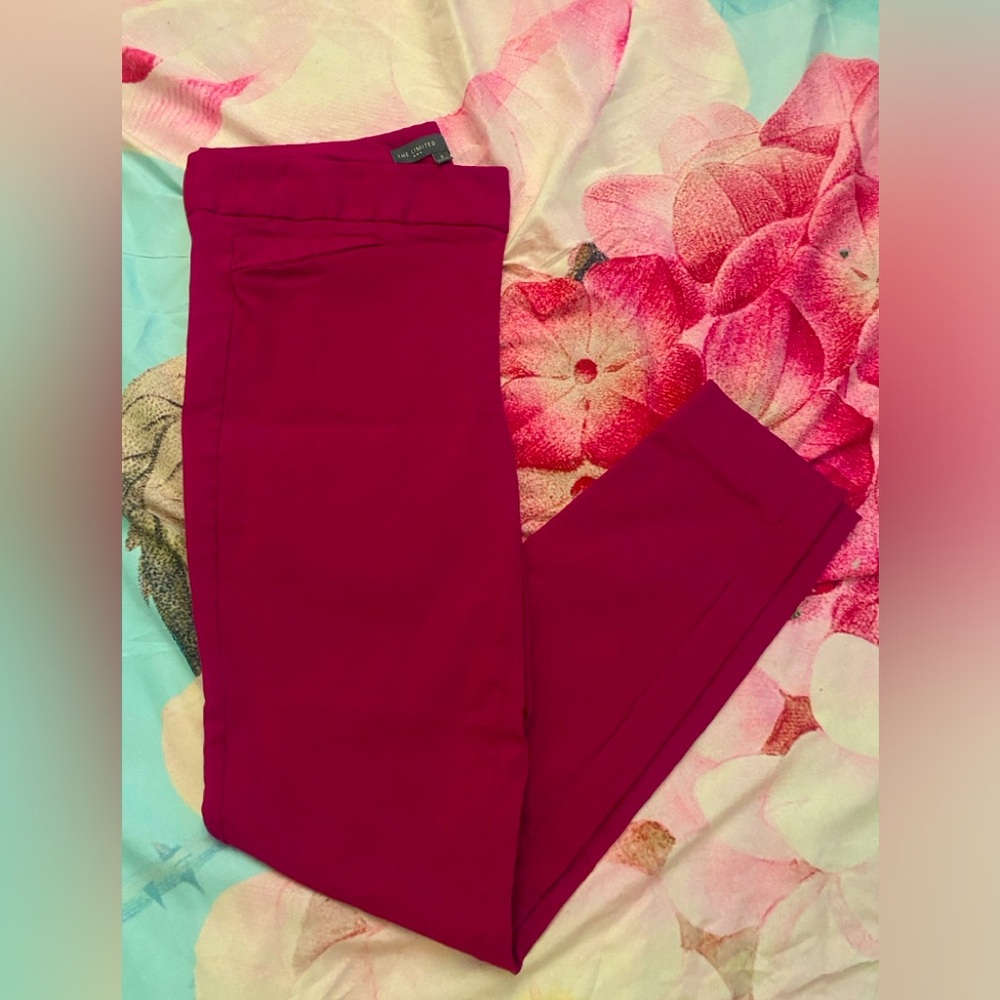The Limited Ideal Stretch Pants, Size 8, Raspberry